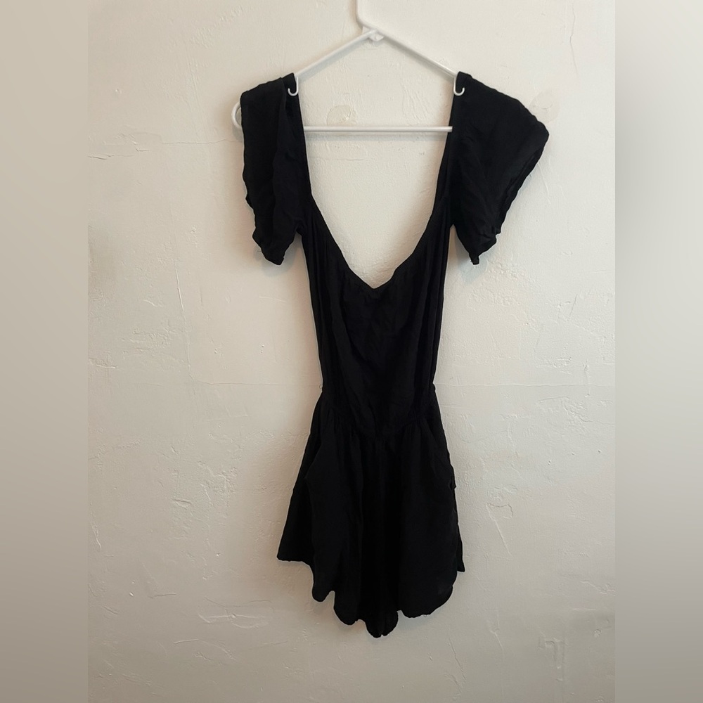 Divided Black Off-Shoulder Romper